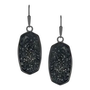 Kendra Scott Black Drusy Lee Dangle Earrings NEW‎